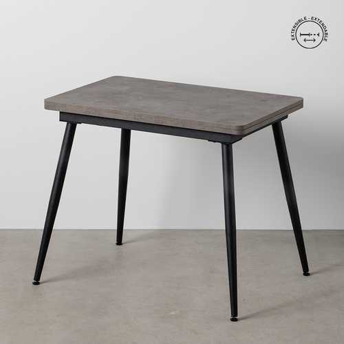 MESA EXTENSIBLE GRIS METAL-MADERA PAX 90 X 60 X 75 CM