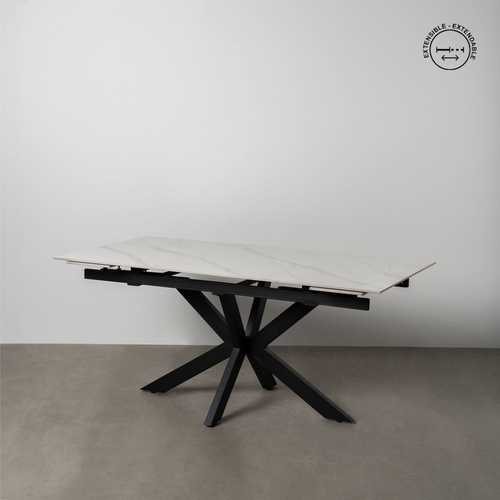 MESA EXTENSIBLE BLANCO-NEGRO 170 X 90 X 76 CM