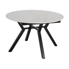 MESA EXTENSIBLE BLANCO-NEGRO 120 X 120 X 75 CM
