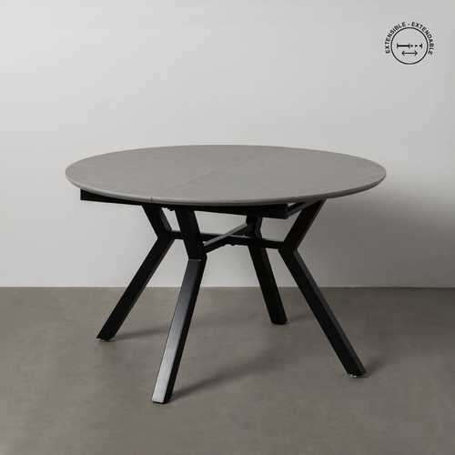 MESA EXTENSIBLE GRIS-NEGRO 120 X 120 X 75 CM