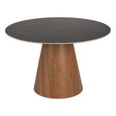 MESA COMEDOR NEGRO-MARRÓN METAL-CERÁMICA 120 X 120 X 75 CM MESA COMEDOR NEGRO-MARRÓN METAL-CERÁMICA 120 X 120 X 75 CM