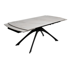 MESA EXTENSIBLE MARMOLADA BEIGE-NEGRO 180 X 90 X 76 CM