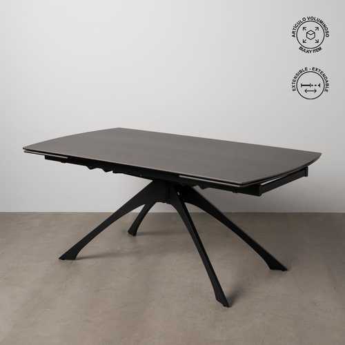 MESA EXTENSIBLE GRIS OSCURO 180 X 90 X 76 CM