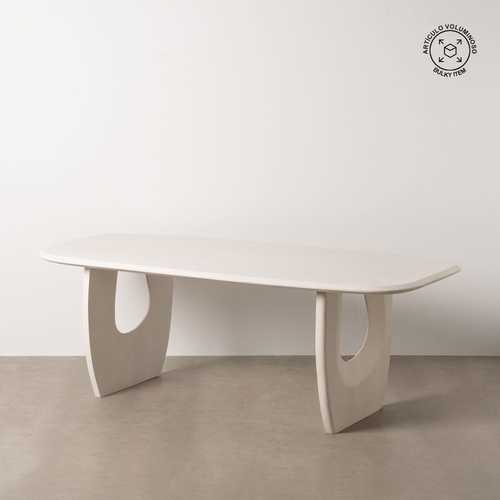 MESA COMEDOR BLANCO ROZADO 220 X 110 X 76 CM