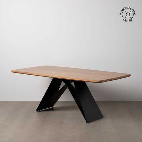 MESA COMEDOR MADERA-METAL SALÓN 200 X 100 X 77 CM