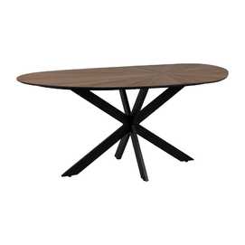 MESA COMEDOR NATURAL-NEGRO DM-METAL 178 X 80 X 77 CM