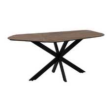 MESA COMEDOR NATURAL-NEGRO DM-METAL 178 X 80 X 77 CM
