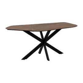 MESA COMEDOR NATURAL-NEGRO DM-METAL 178 X 80 X 77 CM
