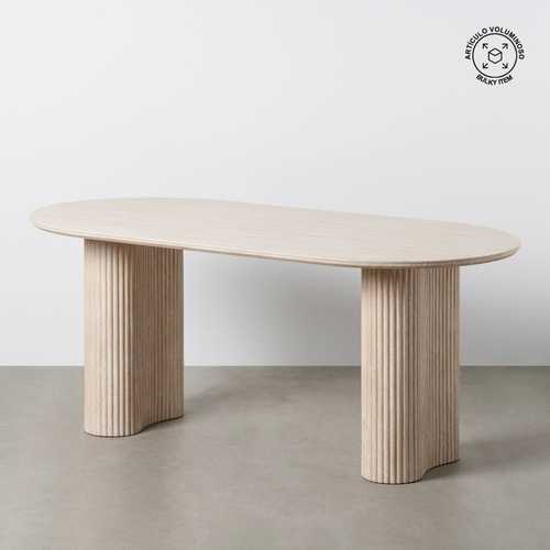 MESA COMEDOR BEIGE PIEDRA MDF DECORACIÓN 180 X 90 X 76 CM