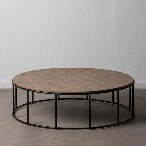 MESA CENTRO NATURAL DM-METAL SALÓN 120 X 120 X 35 CM