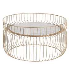 MESA CENTRO ORO-BLANCO HIERRO / MÁRMOL 72 X 72 X 40 CM MESA CENTRO ORO-BLANCO HIERRO / MÁRMOL 72 X 72 X 40 CM