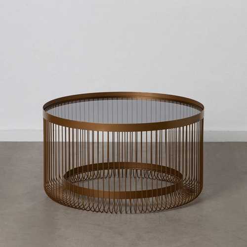 MESA CENTRO ORO CRISTAL/METAL SALÓN 81 X 81 X 45,50 CM