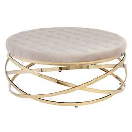 MESA CENTRO TAUPE SALÓN 110 X 110 X 43 CM