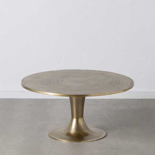 MESA CENTRO ORO VIEJO ALUMINIO SALÓN 90 X 90 X 45 CM