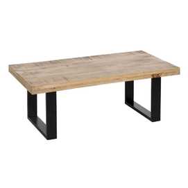 MESA CENTRO NATURAL-NEGRO MADERA / METAL 120 X 60 X 45 CM