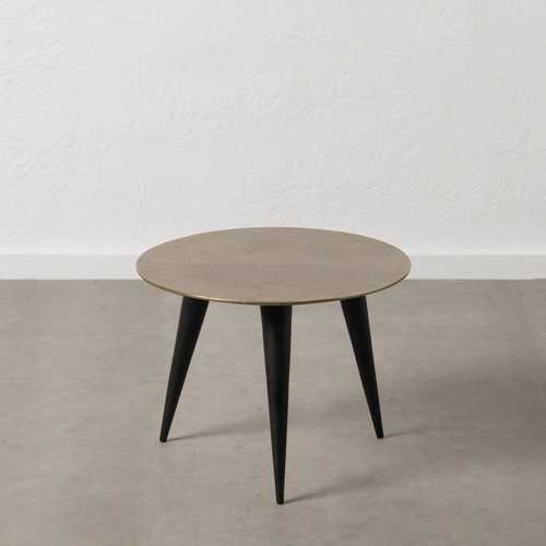 MESA CENTRO ORO-NEGRO ALUMINIO SALÓN 60 X 60 X 45 CM