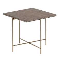 MESA CENTRO MARRÓN HIERRO / MÁRMOL SALÓN 50 X 50 X 45 CM