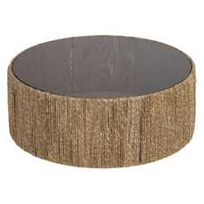 MESA CENTRO CRISTAL-FIBRA NATURAL SALÓN 81 X 81 X 31 CM