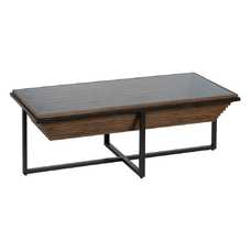 MESA CENTRO NATURAL-NEGRO MADERA-METAL 120 X 60 X 43,50 CM