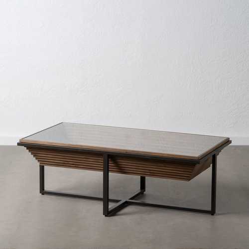 MESA CENTRO NATURAL-NEGRO MADERA-METAL 120 X 60 X 43,50 CM