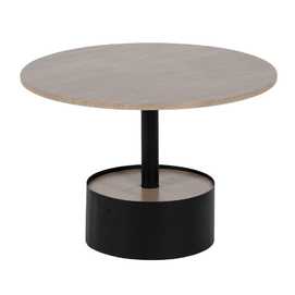 MESA CENTRO NEGRO-NATURAL DM-METAL 65 X 65 X 37,50 CM