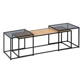 S/3 MESA CENTRO NATURAL-NEGRO 97,50 X 34 X 35 CM