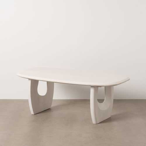 MESA CENTRO BLANCO ROZADO 130 X 70 X 46 CM