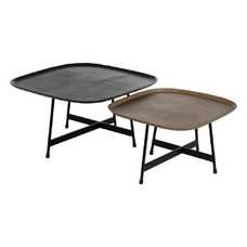 MESA CENTRO ORO-NEGRO METAL SALÓN 61 X 61 X 37 CM MESA CENTRO ORO-NEGRO METAL SALÓN 61 X 61 X 37 CM