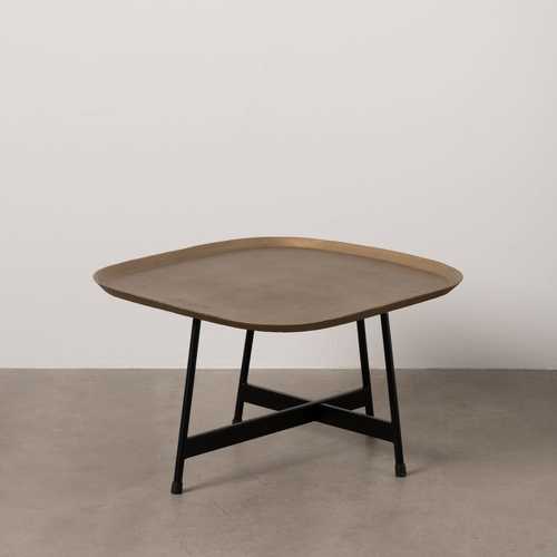 MESA CENTRO ORO-NEGRO METAL SALÓN 61 X 61 X 37 CM