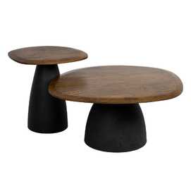 MESA CENTRO MARRÓN MADERA-HIERRO SALÓN 46 X 42 X 48 CM