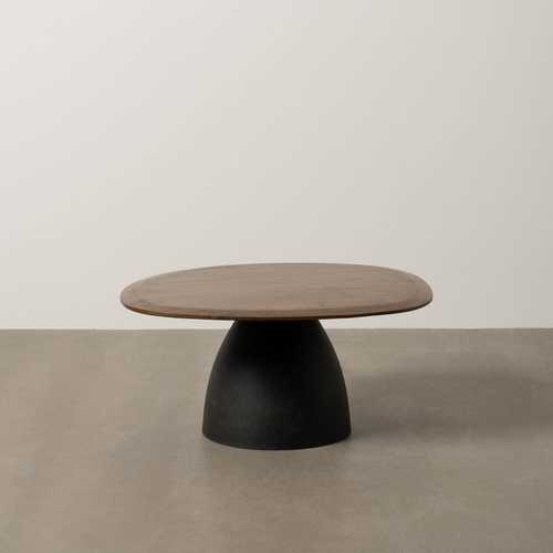 MESA CENTRO MARRÓN MADERA-HIERRO SALÓN 80 X 72 X 33 CM