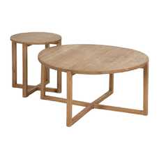 MESA CENTRO NATURAL MADERA MINDI SALÓN 80 X 80 X 40 CM MESA CENTRO NATURAL MADERA MINDI SALÓN 80 X 80 X 40 CM