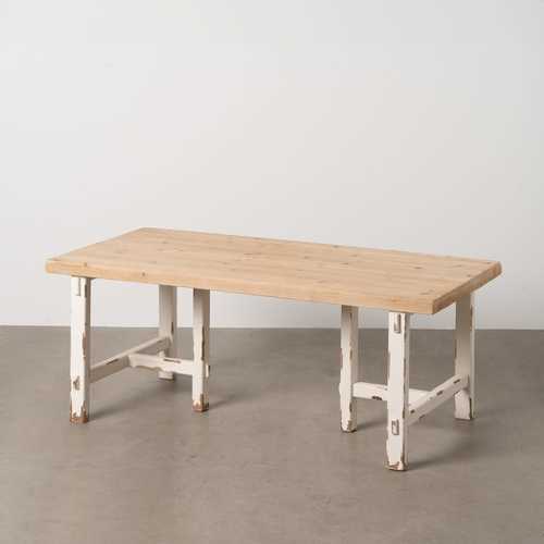 MESA CENTRO NATURAL-BLANCO 120 X 60 X 48 CM