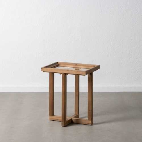 MESA AUXILIAR NATURAL MADERA 50 X 38 X 60 CM