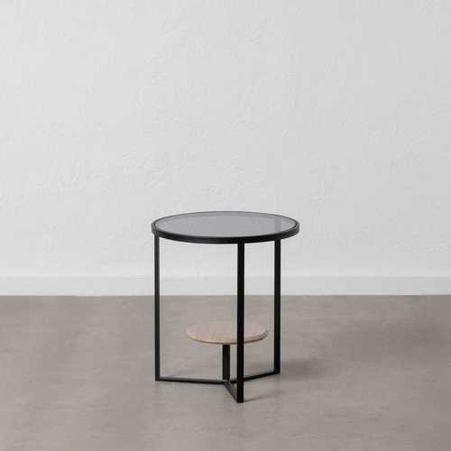 MESA AUXILIAR NEGRO-NATURAL DM-METAL 45 X 45 X 50 CM