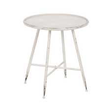 MESA AUXILIAR CREMA METAL 56 X 56 X 60 CM