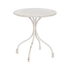 MESA AUXILIAR CREMA METAL 70 X 70 X 75 CM
