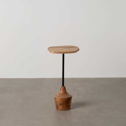 MESA AUXILIAR NATURAL MADERA DE ACACIA 35 X 35 X 65 CM