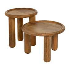 MESITA NATURAL MADERA DE MANGO 42 X 42 X 46 CM