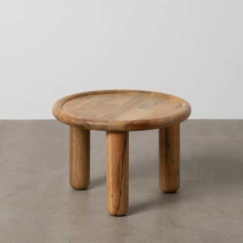 MESITA NATURAL MADERA DE MANGO 50 X 50 X 36 CM