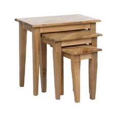 S/3 MESITAS NATURAL MADERA DE MANGO 22 X 13,50 X 21,50 CM S/3 MESITAS NATURAL MADERA DE MANGO 22 X 13,50 X 21,50 CM