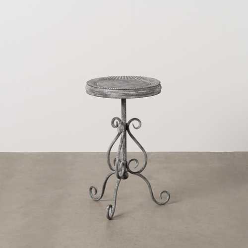 MESITA GRIS METAL 36 X 36 X 61 CM