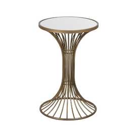 MESITA ORO METAL-MÁRMOL 42 X 42 X 65 CM