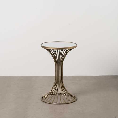 MESITA ORO METAL-MÁRMOL 42 X 42 X 65 CM