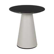 MESITA BLANCO Y NEGRO METAL DECORACIÓN 50 X 50 X 55 CM MESITA BLANCO Y NEGRO METAL DECORACIÓN 50 X 50 X 55 CM