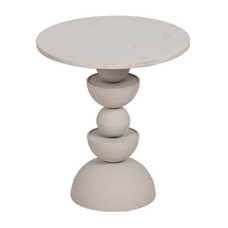 MESITA BLANCO METAL-MÁRMOL 40,50 X 40,50 X 45 CM MESITA BLANCO METAL-MÁRMOL 40,50 X 40,50 X 45 CM