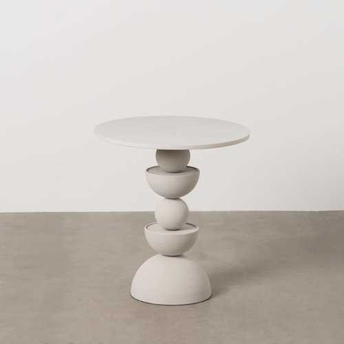 MESITA BLANCO METAL-MÁRMOL 45,50 X 45,50 X 50 CM