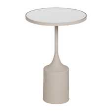 MESITA BLANCO METAL-ESPEJO 35 X 35 X 52 CM MESITA BLANCO METAL-ESPEJO 35 X 35 X 52 CM