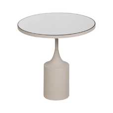 MESITA BLANCO METAL-ESPEJO 45 X 45 X 46 CM MESITA BLANCO METAL-ESPEJO 45 X 45 X 46 CM