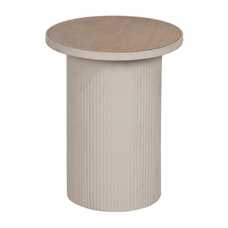 MESITA NATURAL-BLANCO DM-METAL 36 X 36 X 46 CM MESITA NATURAL-BLANCO DM-METAL 36 X 36 X 46 CM